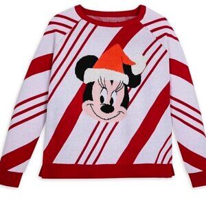 NEW Disney Santa Minnie Mouse Holiday Sweater 2023 Christmas Candy Cane Size 2XL